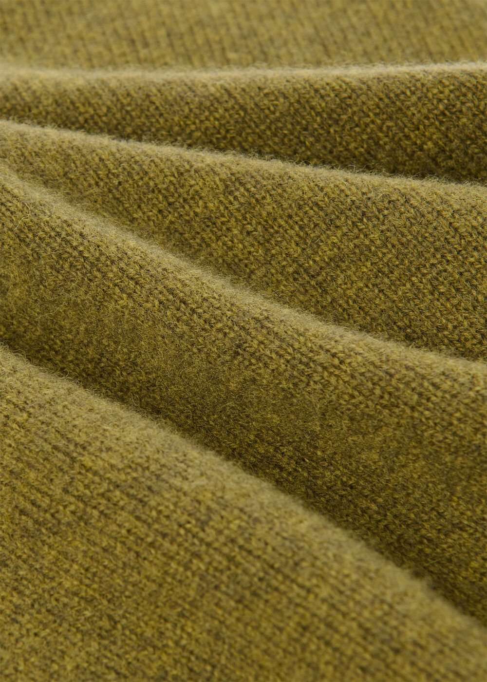 Olive Wool Curved Hem Knit