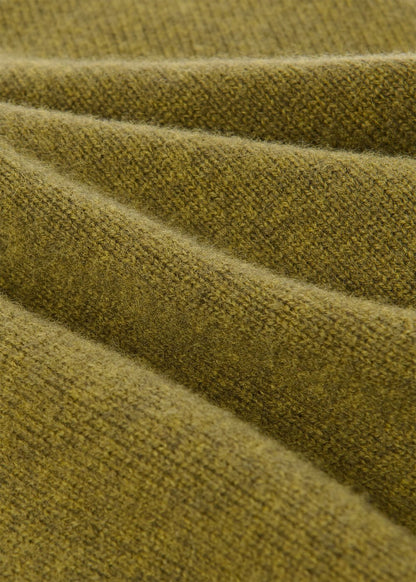 Olive Wool Curved Hem Knit