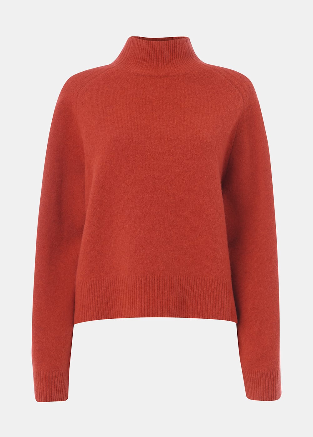 Red Wool Funnel Neck Knit