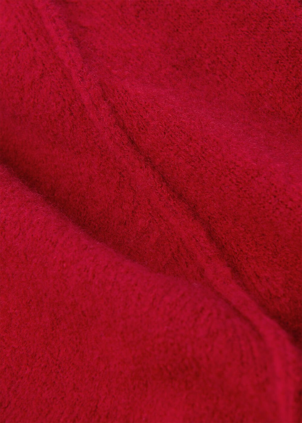 Red Wool Mix Split Funnel Knit
