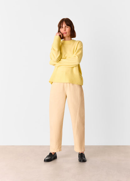 Yellow Wool Ribbed Cuff Knit