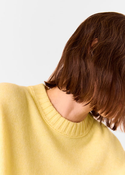 Yellow Wool Ribbed Cuff Knit