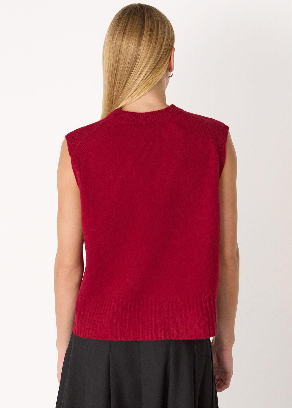 Dark Red Wool Sleeveless Tank
