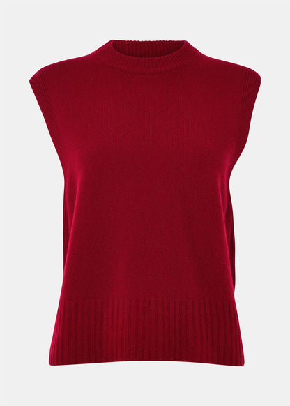 Dark Red Wool Sleeveless Tank