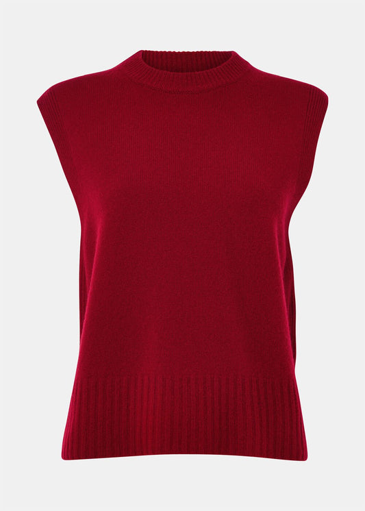 Dark Red Wool Sleeveless Tank