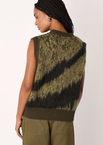 Green/Multi Zebra Print Knitted Tank