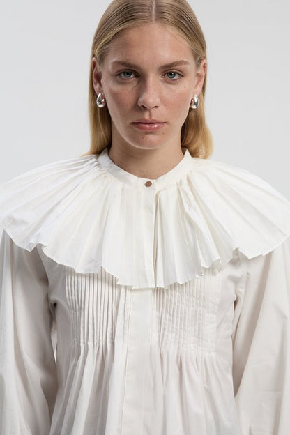 Cotton Poplin Pleat Detail Woven Shirt