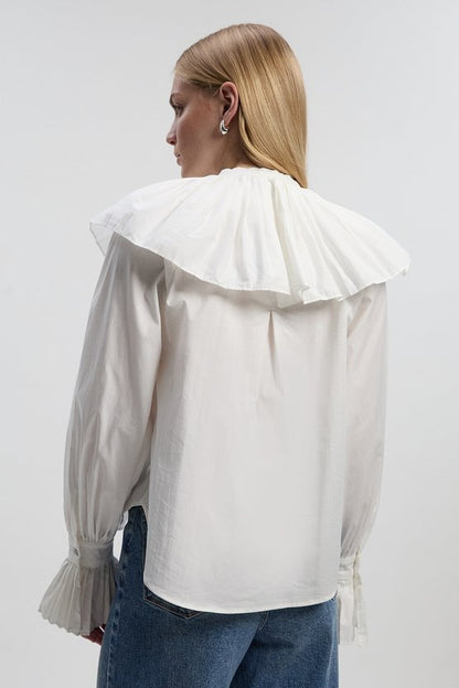 Cotton Poplin Pleat Detail Woven Shirt