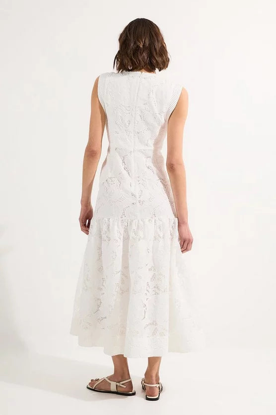Cutwork Broderie Tiered Woven Maxi Dress