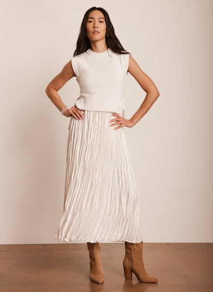 White Knit Layered Dress