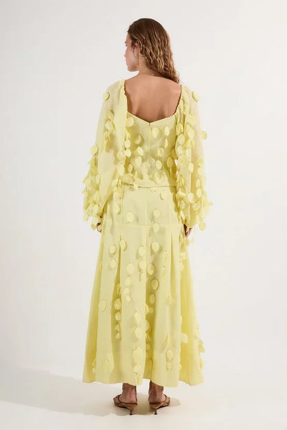 Applique Woven Maxi Skirt