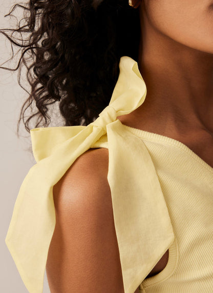 Yellow Bow Detail Vest Top