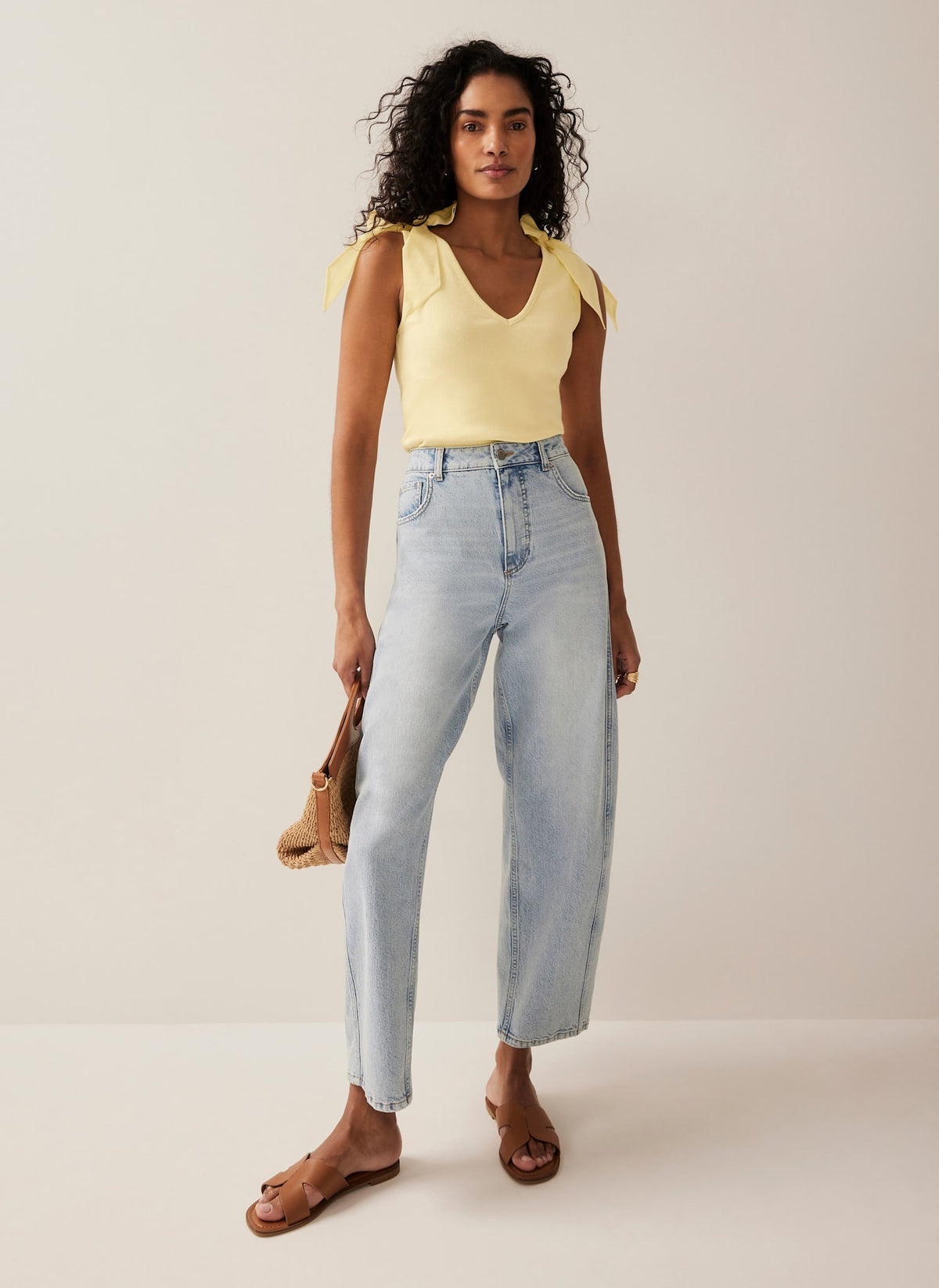 Yellow Bow Detail Vest Top