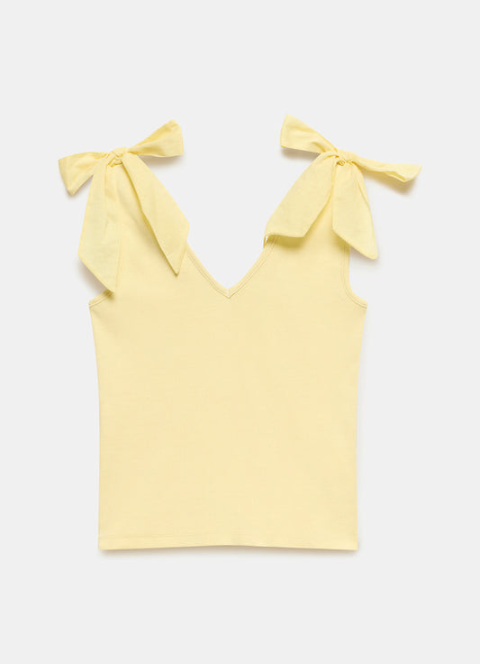 Yellow Bow Detail Vest Top