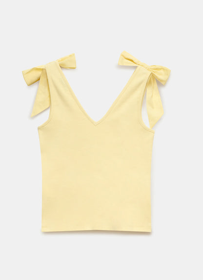 Yellow Bow Detail Vest Top