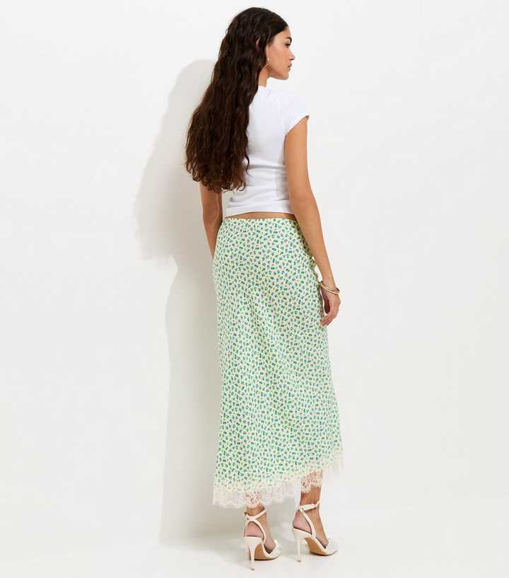 Ditsy Floral Bias Cut Midi Skirt