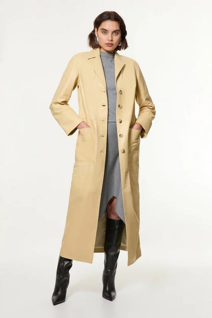 Leather Clean Trench Coat