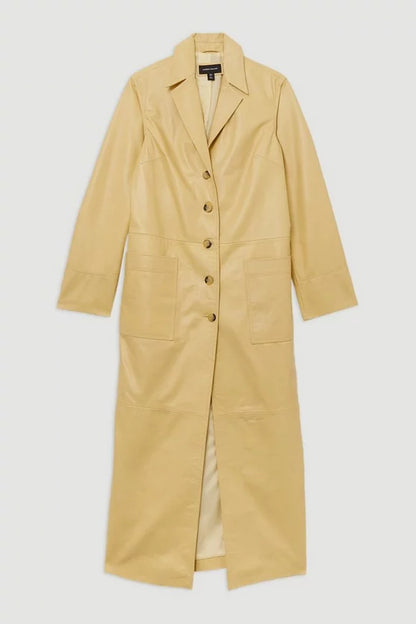 Leather Clean Trench Coat