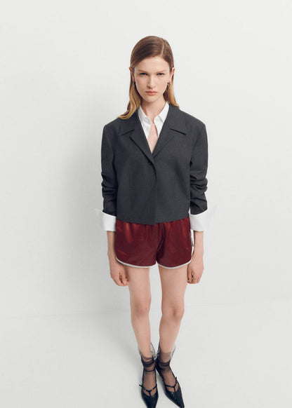 Cropped wool jacket