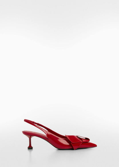 Bow-heeled slingback shoes