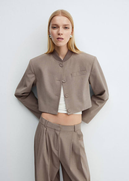 Buttoned cropped jacket