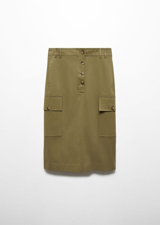 Cotton cargo skirt