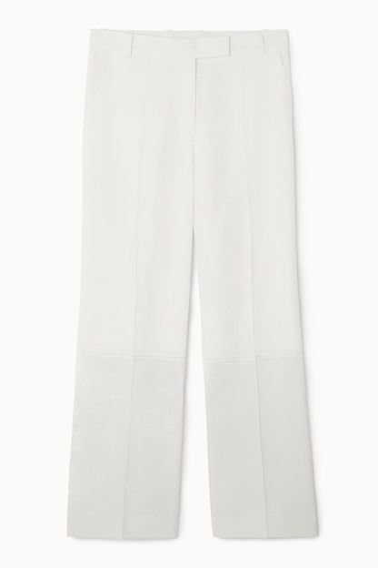 Satin panelled wide-leg trousers