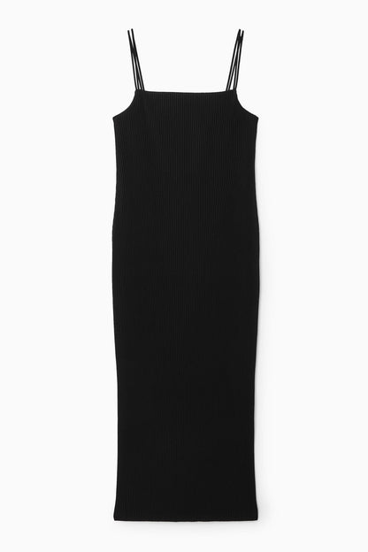 Plisse midi slip dress