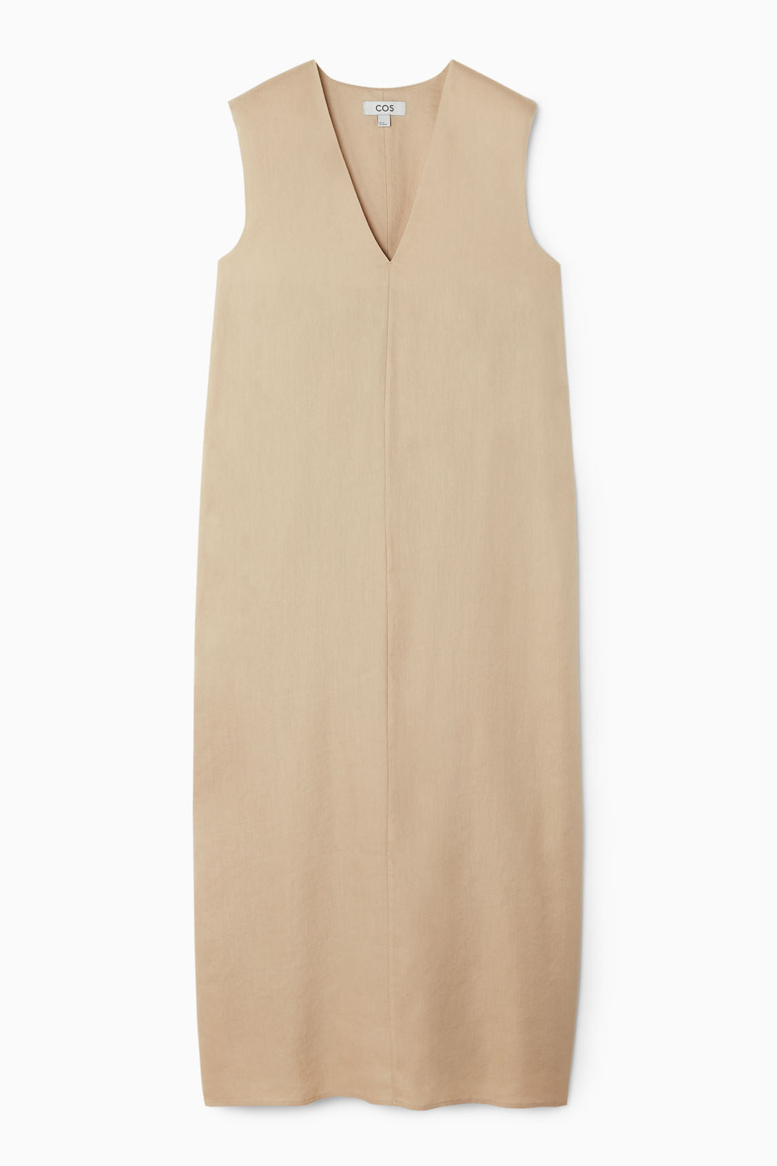 V-neck linen-blend dress