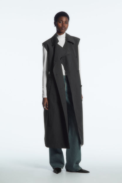 Convertible nylon trench coat