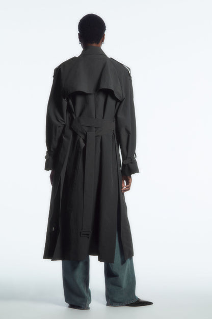 Convertible nylon trench coat