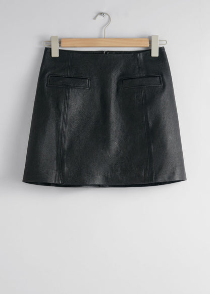 Leather mini skirt