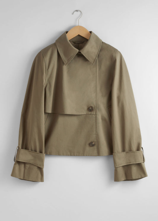 Short trench coat jacket