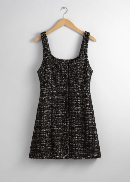 Sleeveless tweed mini dress