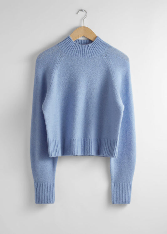 Mock neck wool jumper