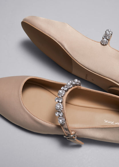 Crystal-embellished ballet flats