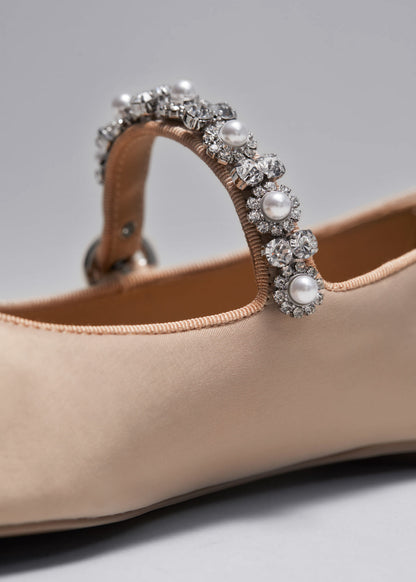 Crystal-embellished ballet flats