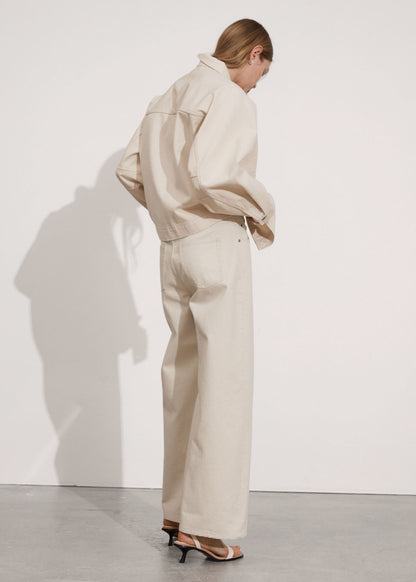 Wide textured trousers