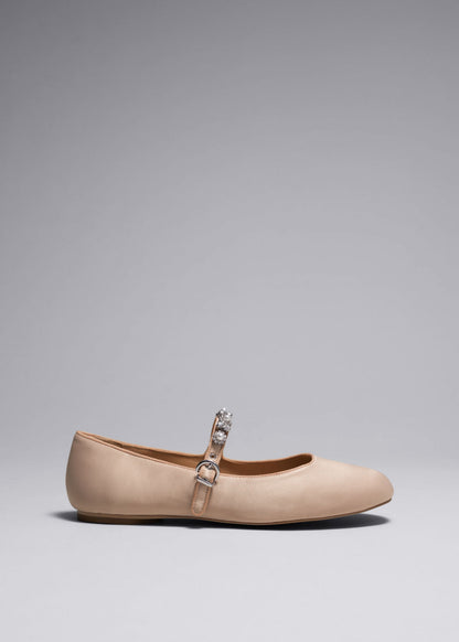 Crystal-embellished ballet flats