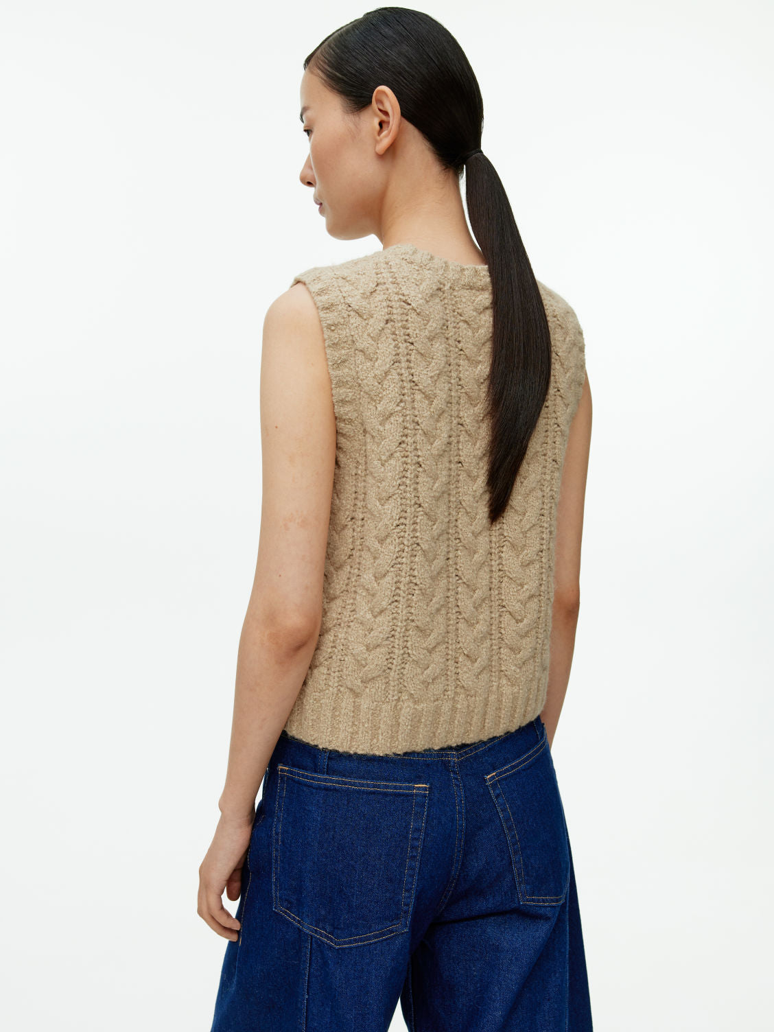 Cable knit vest