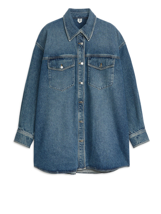 Oversized denim shirt