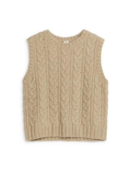 Cable knit vest