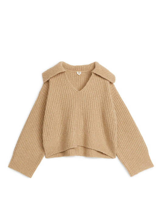 Rib v-neck jumper