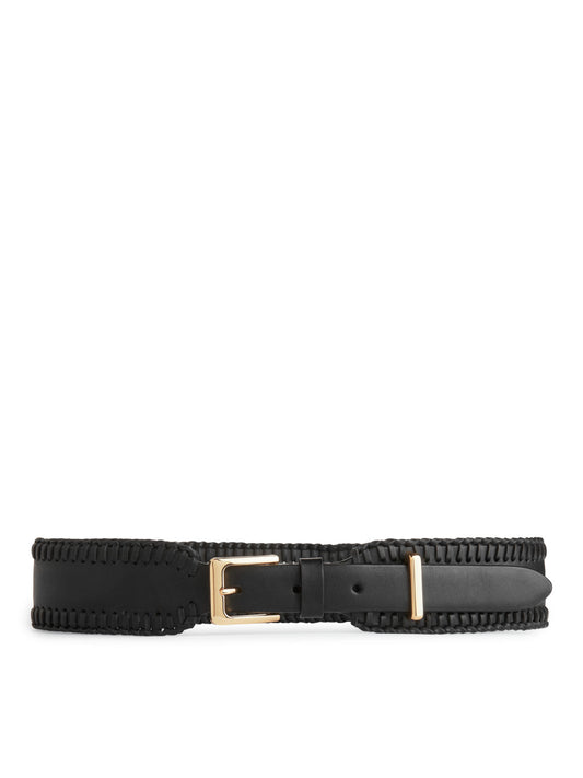 Whipstitch leather belt