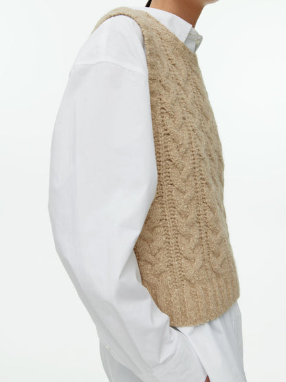 Cable knit vest