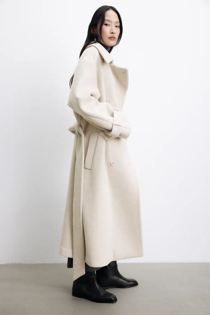 Wool-blend trench coat