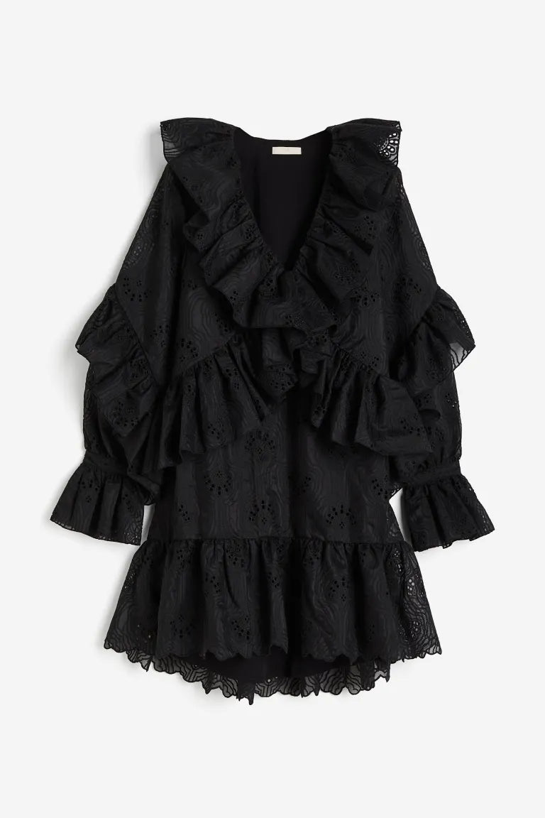 Frill-trimmed dress