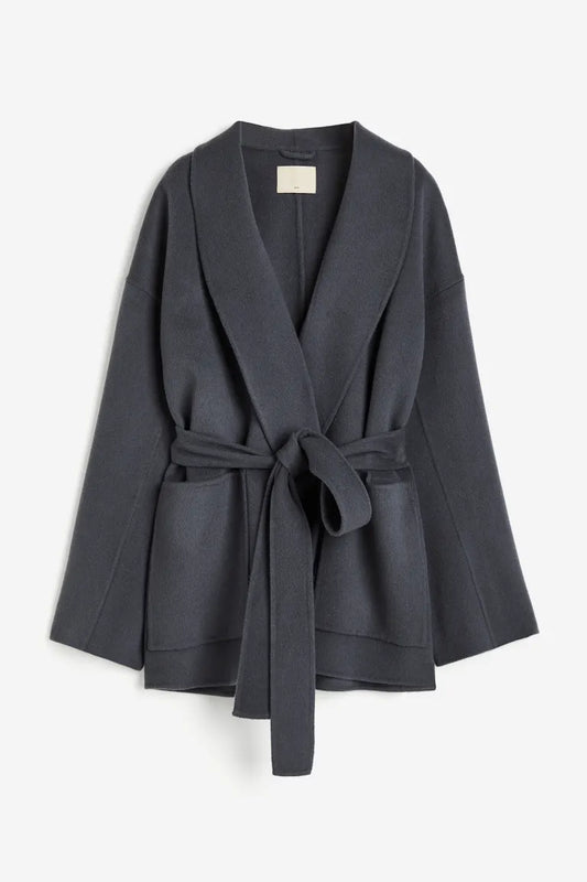 Tie-belt wool coat