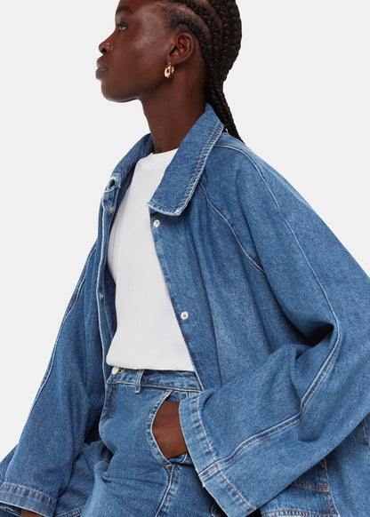 Denim Flare Sleeve Denim Jacket