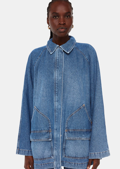 Denim Flare Sleeve Denim Jacket